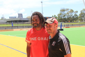 Aytek Genc with Christian Karambeu at a coaching clinic