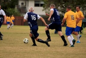 Greg O'Rouke (No 10) playing over 45's for the Barden Ridge club