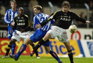 Luke Casserly in action for AIK Stockholm in the Swedish First Division